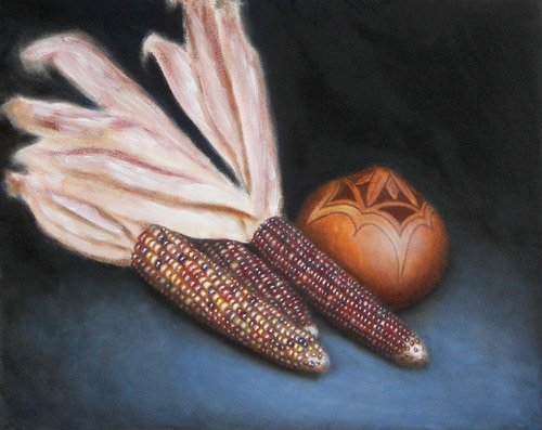 Indian Corn, Oils, 9x12, 2007.