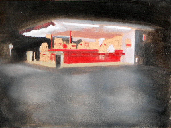 Diner, Oils, 9x12, 2008.