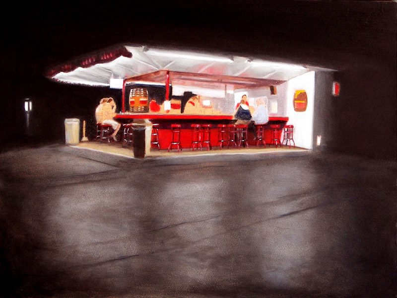Diner, Oils, 9x12, 2008.