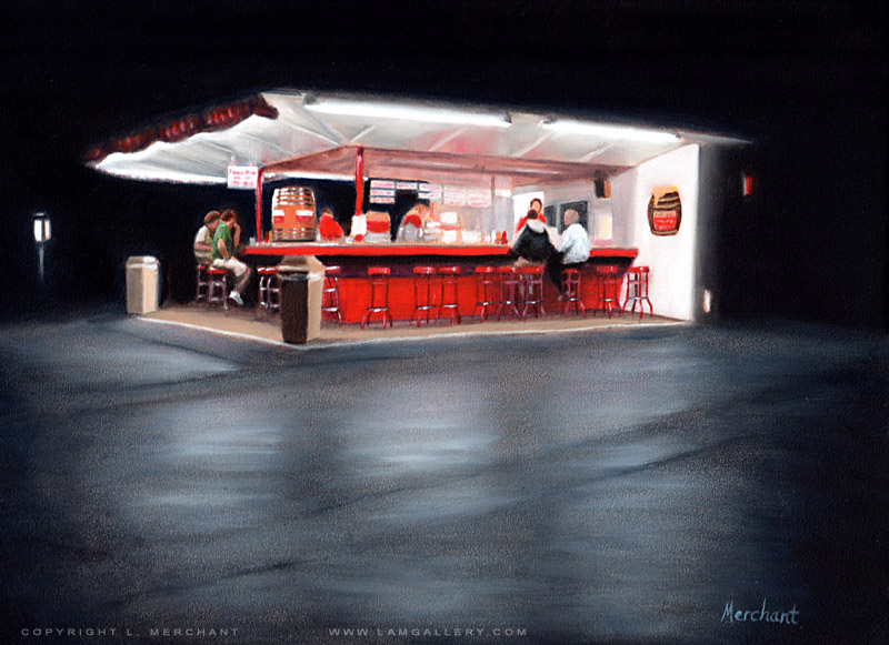 Diner, Oils, 9x12, 2008.