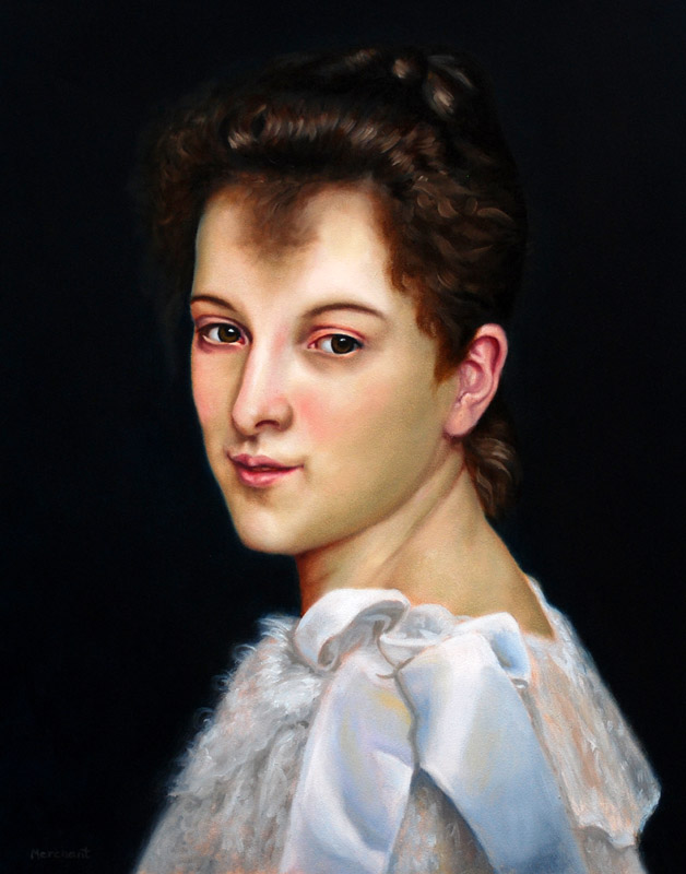 Study of Bouguereau - Portrait of Gabrielle Cot, Oil, 2009.