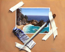 Reflections on Big Sur, Oil on Panel, 8x10, 2008.